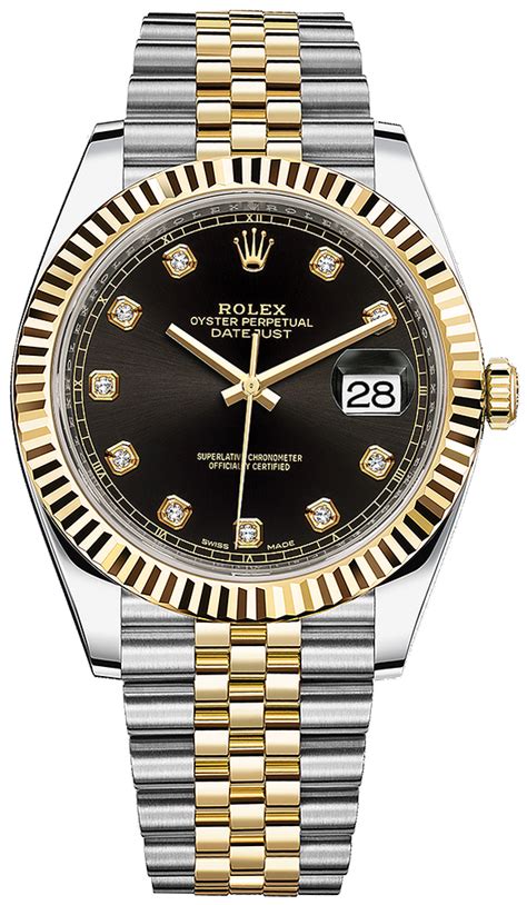 rolex datejust yellow gold black dial|rolex datejust 41mm black.